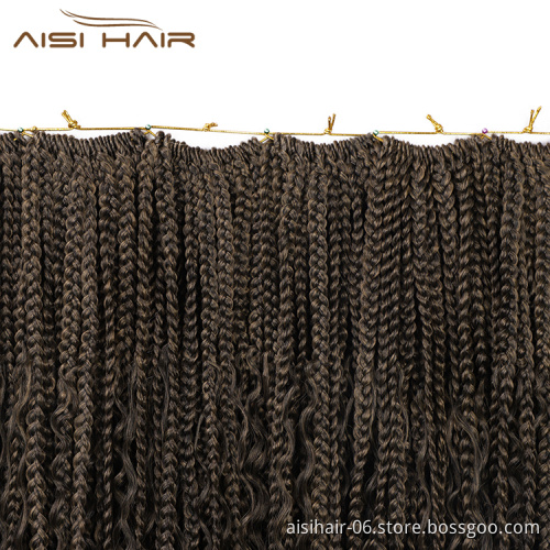 Aisi Hair Goddess Faux Locs Crochet Braids Hair Extensions Synthetic Curly End Faux Locks Braids Hairpieces For Black Women